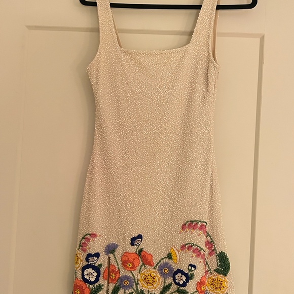 STAUD Beaded Floral Mini Dress – Size S - Picture 2 of 4